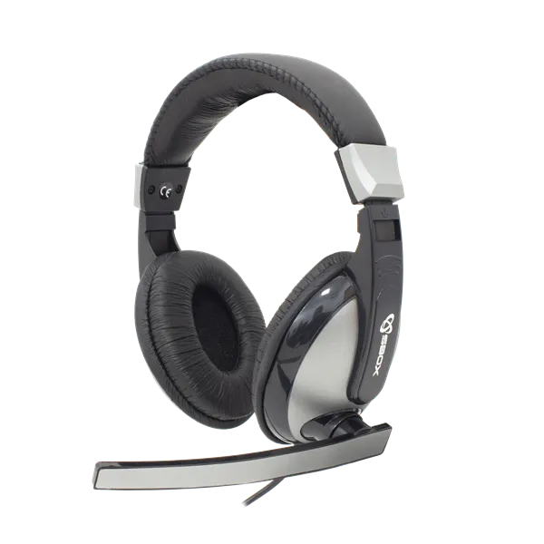 SBOX Fejhallgató, HEADSET + MICROPHONE, Black/Silver
