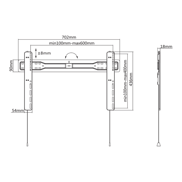SBOX_Fix_fali_konzol_PLB-5746F_WALL_MOUNT_37-70_max_35kg_maxVESA_600x400_mm-i1399346.png SBOX Fix fali konzol PLB-5746F, WALL MOUNT (37-70", max. 35kg, max.VESA: 600x400 mm) - Image 6