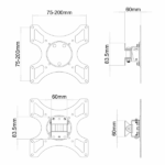 SBOX LCD-2900B fali konzol, dönthető, forhatható, 19"-37", 200x200, max 25 kg - Image 3