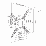 SBOX LCD-441 23“ - 55“ karos fali konzol, dönthető, forgatható, 400x400, max. 30 kg - Image 5