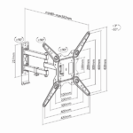TVL SBOX LCD-443 23"-55" dönthető, forgatható dupla karos fali konzol - Image 10