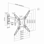 SBOX LCD-443 fali konzol, dönthető, forgatható, 23"-55", 400x400, max 30 kg - Image 10