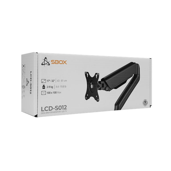 SBOX Asztali konzol LCD-S012-2, DESKTOP MOUNT (17-32", max. 9 kg, max.VESA: 100x100 mm) - Image 11