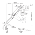 SBOX Asztali konzol LCD-S012-2, DESKTOP MOUNT (17-32", max. 9 kg, max.VESA: 100x100 mm) - Image 10