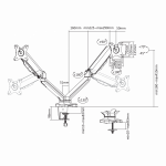 SBOX LCD-S024 Asztali dupla monitor tartó konzol, dönthető, forgatható, 13"-27", 100x100, max 6 kg - Image 6