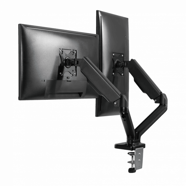 SBOX LCD-S024 Asztali dupla monitor tartó konzol, dönthető, forgatható, 13"-27", 100x100, max 6 kg - Image 5