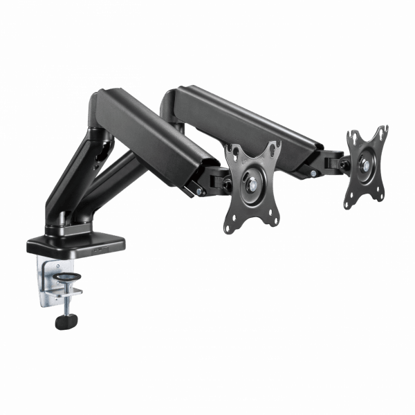 SBOX LCD-S024 Asztali dupla monitor tartó konzol, dönthető, forgatható, 13"-27", 100x100, max 6 kg - Image 3