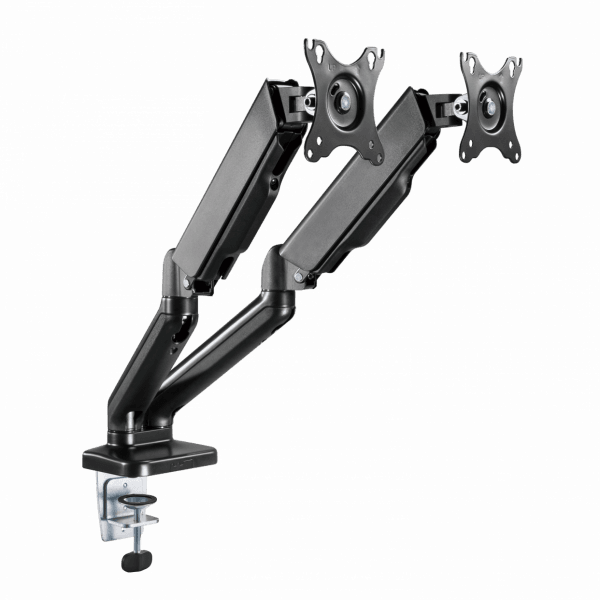 SBOX LCD-S024 Asztali dupla monitor tartó konzol, dönthető, forgatható, 13"-27", 100x100, max 6 kg - Image 2