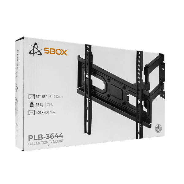 SBOX_PLB-3644-2_Fali_konzol_WALL_MOUNT_32-55_max_35_kg_maxVESA_400x400_mm-i1398275.png SBOX Fali konzol PLB-3644-2, WALL MOUNT (32-55", max. 35 kg, max.VESA: 400x400 mm) - Image 9