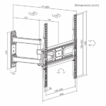 SBOX Fali konzol PLB-3644-2, WALL MOUNT (32-55", max. 35 kg, max.VESA: 400x400 mm) - Image 8