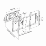 SBOX PLB-3769 fali konzol, 60"-100", 600x900, max 80 kg - Image 2