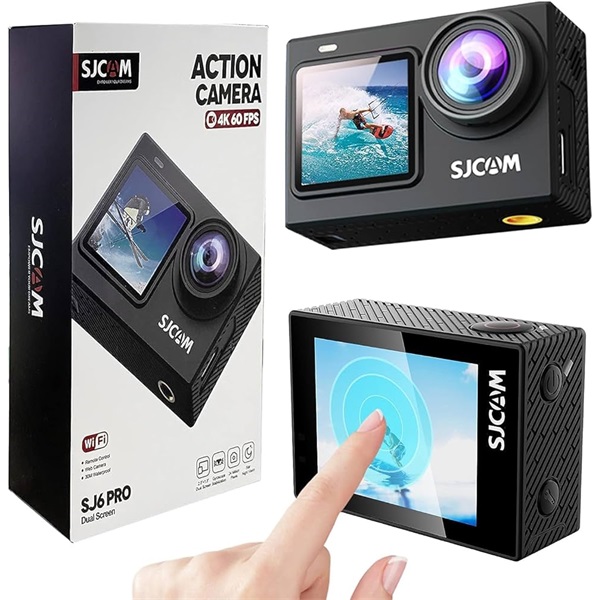 SJCAM 4K Action Camera SJ6 Pro, Black, 4K, 24MP, dual LCD, 6 tengelyes stabilizátor, éjjellátó, távírányító, időzítő - Image 2
