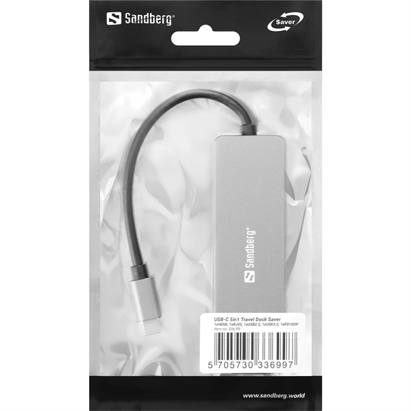 Sandberg_USB-C_5in1_Travel_Dock_Saver-i1689543.png Sandberg USB-C 5in1 Travel Dock Saver - Image 3