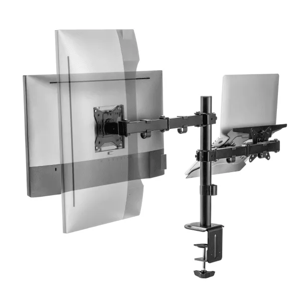 Sbox LCD-LM01-2 asztali laptop és monitortartó konzol. Állítható magasság, 13 - 27, dönthető, forgatható. 355X300, - Image 3