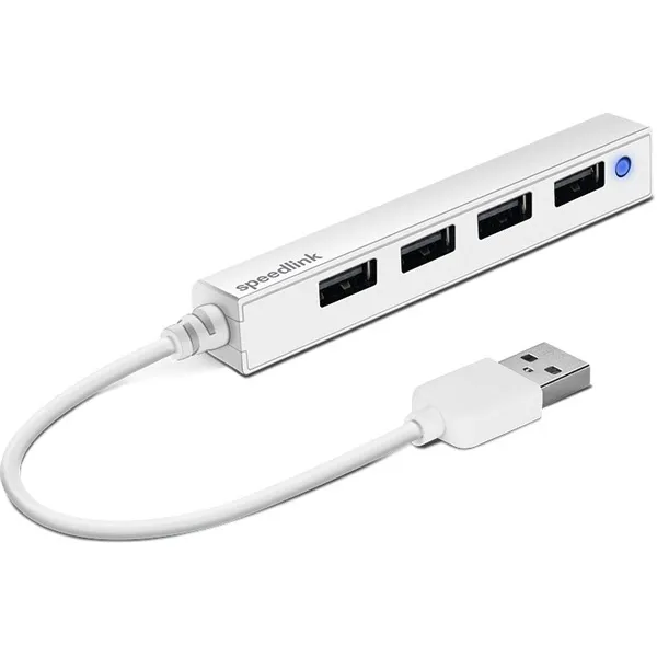 SPEEDLINK SL-140000-WE SNAPPY SLIM USB Hub, 4-Port, USB 2.0, Passzív, fehér - Image 1
