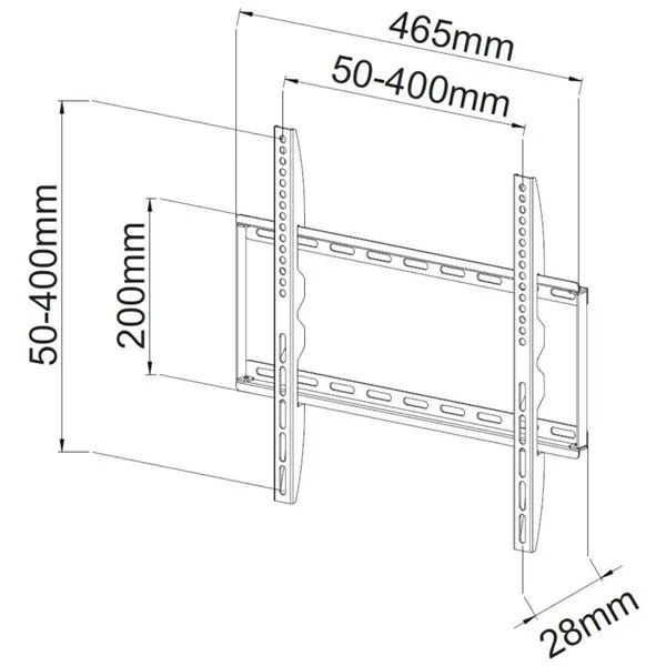 TECHLY ICA-PLB 162M fix fali konzol, 23-55" LCD kijelzőhöz, ultra slim, fekete - Image 4