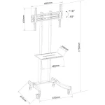 TECHLY ICA-TR23 gurulós padlóállvány 32-70" LCD kijelzőhöz - Image 3