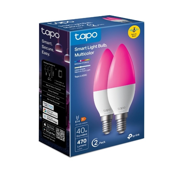 TP-LINK LED Izzó Wi-Fi-s E14, Multi Color, váltakozó színekkel, TAPO L430C(2-PACK) - Image 2