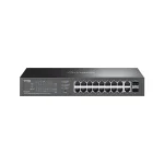 TP-Link Switch Menedzselhető PoE - ES220GP (Omada; 18x 1Gbps; 16x af/at PoE+ port; 2x SFP port; 150W)