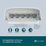 TP-Link Switch  PoE Kültéri - SG2005P-PD (5 port 1Gbps; 1x at/bt PoE in (max90W) + 4x at PoE out port (max 64W)) - Image 5