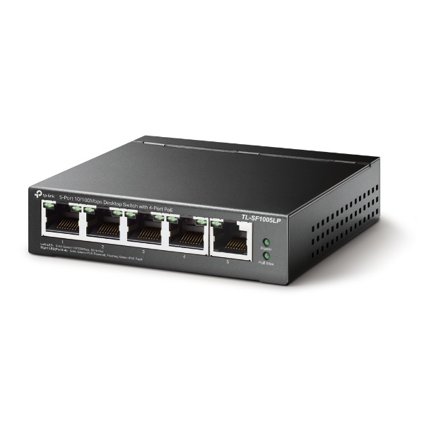 TP-Link Switch  PoE - TL-SF1005LP (5port 100Mbps; 5/4 af PoE port; 41W)