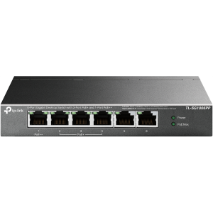 TP-LINK Switch 6x1000Mbps(3xPOE+ + 1xPOE++) Fémházas Asztali, TL-SG1006PP