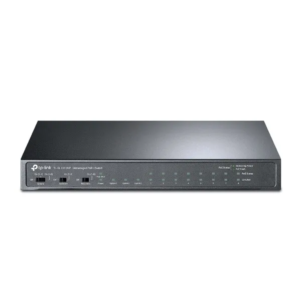 TP-Link Switch  PoE - TL-SL1311MP (8 port 100Mbps PoE+ port; 2 port RJ45 Uplink; 1 port SFP; 124W)