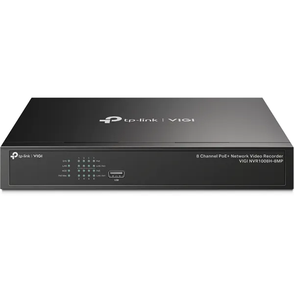 TP-LINK Video Recorder 8 csatornás POE+, VIGI NVR1008H-8MP