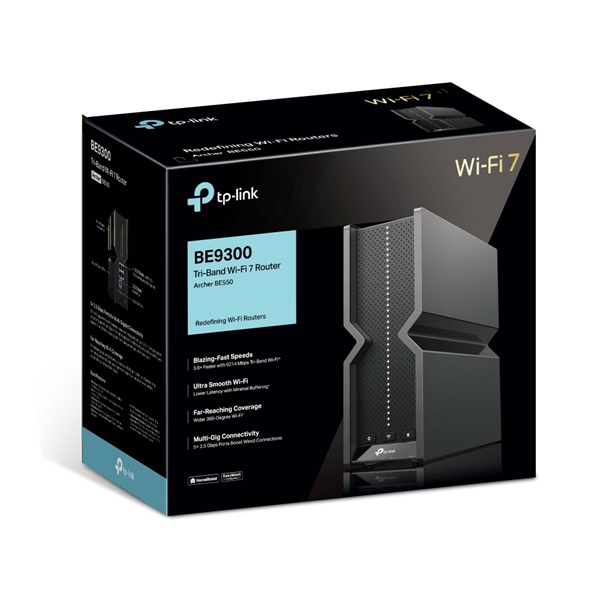 TP-LINK Wireless Router Tri-Band BE9300 1xWAN(2.5Gbps) + 4xLAN(2.5Gbps) + 1xUSB 3.0, Archer BE550 - Image 2