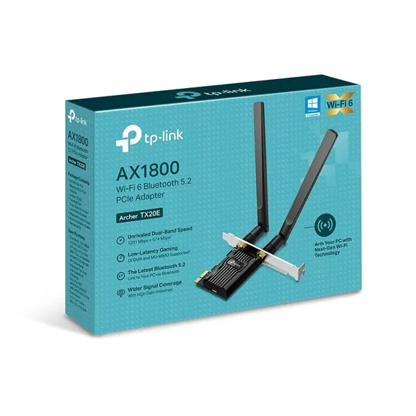 TP-Link Archer TX20E AX1800 Wi-Fi 6 Bluetooth 5.2 PCIe Adapter - Image 6