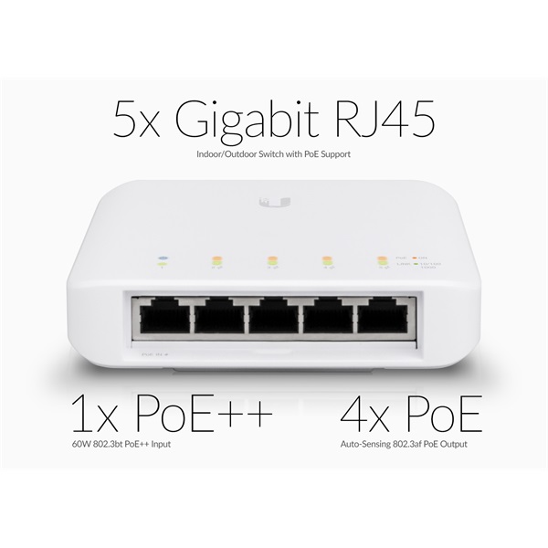Ubiquiti UniFi Switch Flex, 4x gigabit PoE port, 802.3bt szabvány - Image 6