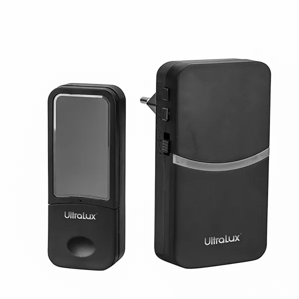 ULTRALUX, RFCDB18B, Ultralux vezeték- elem nélküli csengő (Kinetikus), IP44, 70m, Fekete