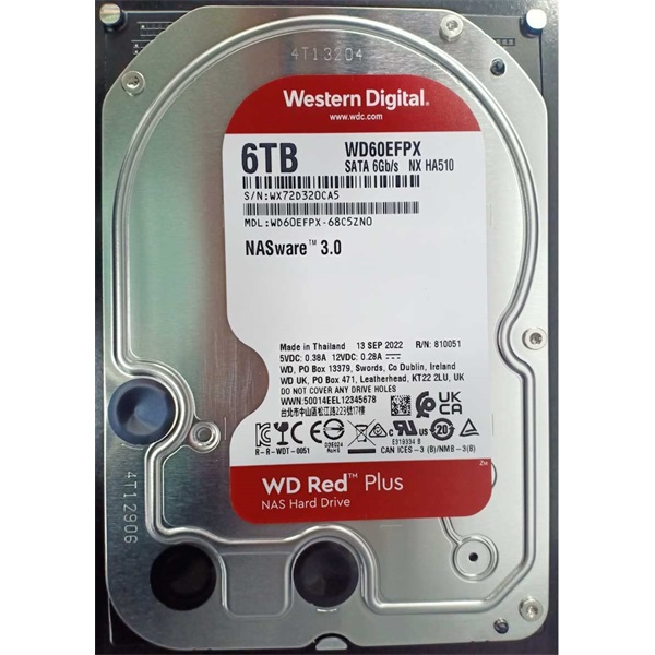 WESTERN DIGITAL 3.5" HDD SATA-III 6TB 5400rpm 256MB Cache, CAVIAR Red Plus - Image 1