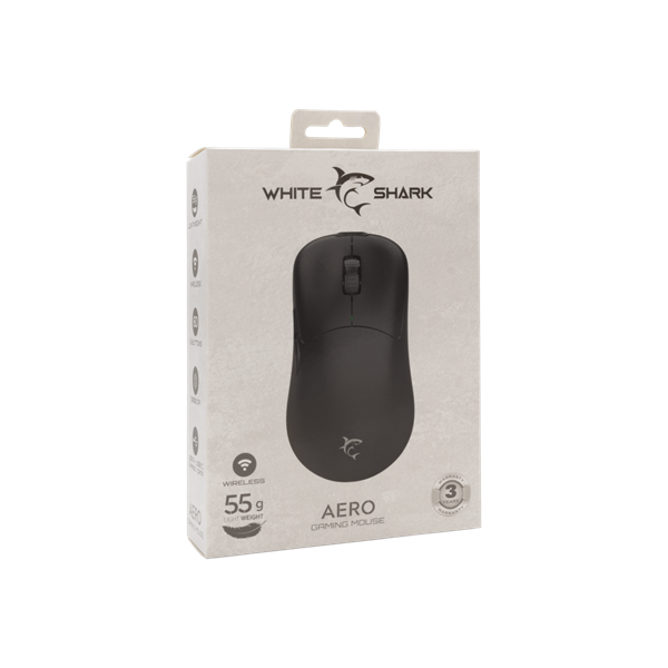 WHITE SHARK AERO-B WGM-5015B gamer egér, 10.000 dpi, 6 gombos fekete - Image 7