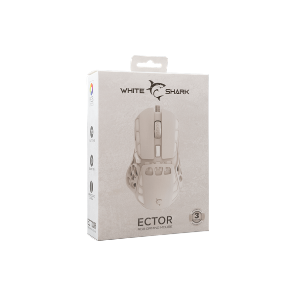 White Shark WS GM-5016W ECTOR-B vezetékes fehér gamer egér - Image 12