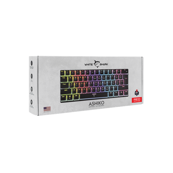 White Shark GK-2202-2B/R-US Ashiko 2 US fekete (red switch) gamer billentyűzet - Image 12
