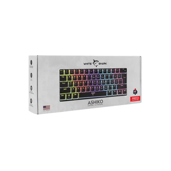 White Shark GK-2202-2B/R-US Ashiko 2 US fekete (red switch) gamer billentyűzet - Image 12