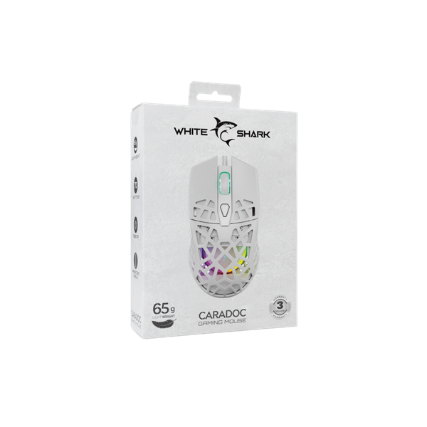 White Shark GM-5018W Caradoc fehér gamer egér - Image 8