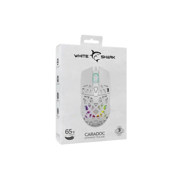 White Shark GM-5018W Caradoc fehér gamer egér - Image 7