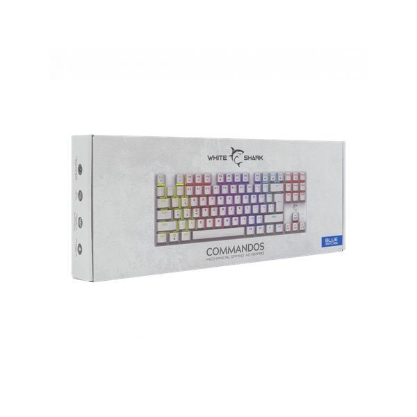 BILL White Shark GK-2106W/BL-HU COMMANDOS mechanikus (Blue switch) gamer billentyűzet - HU layout - Image 3