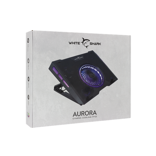 WHITE SHARK Notebook hűtő, GCP-13 AURORA COOLING PAD 17.3", 5 fan - Image 7