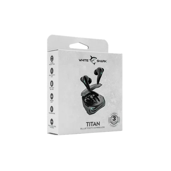 WHITE SHARK TITAN-B, GEB-TWS96B bluetooth In-ear fülhallgató mikrofonnal, ANC, ENC, fekete - Image 4