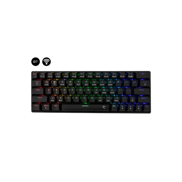WHITE SHARK W029932 Premium KAIKEN-B/R-US vezeték nélküli mech. gamer billentyűzet, 63 piros kapcs. fekete (angol)