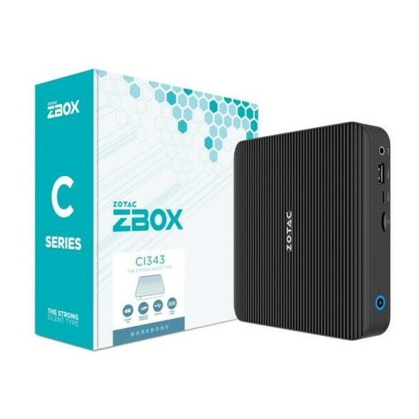 ZOTAC PC ZBOX, Intel N-series N100 3.8GHz, HDMI, Displayport, 2xLAN, WIFI, BT, M.2 SSD hely, 3xUSB, Passzív - Image 1