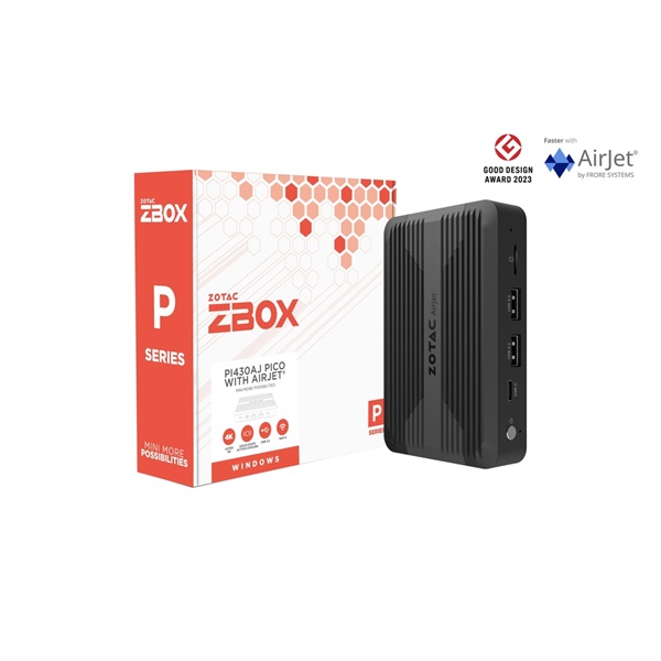 ZOTAC PC ZBOX, Intel N-series N300 3.8GHz, 8GB, HDMI, 2xDisplayport, LAN, WIFI, BT, M.2 SSD hely, 3xUSB Passzív - Image 1