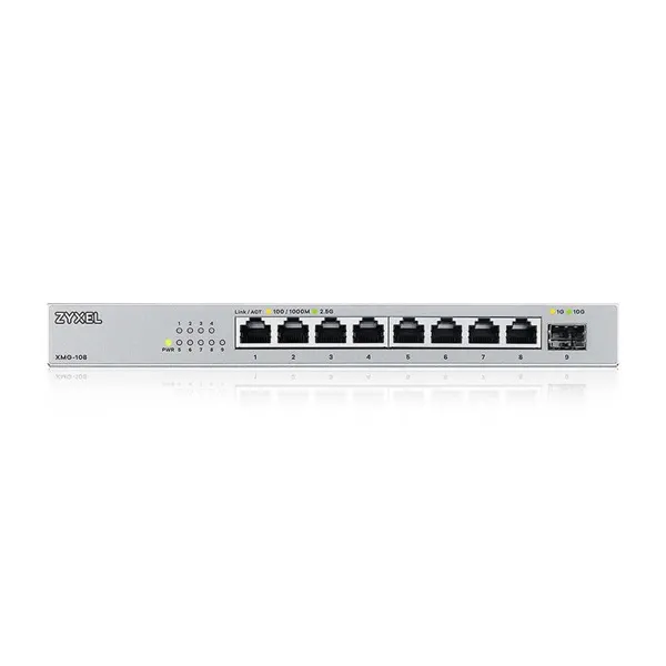 ZYXEL Switch 8x2.5Gbps + 1xSFP+  Fémházas Asztali, XMG-108-ZZ0101F