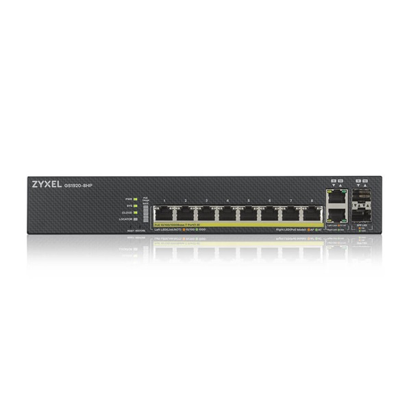 ZYXEL Switch 8x1000Mbps (8xPOE) + 2xGigabit kombó SFP+, Fémházas Menedzselhető (8GbE port), GS1920-8HPV2-EU0101F - Image 2