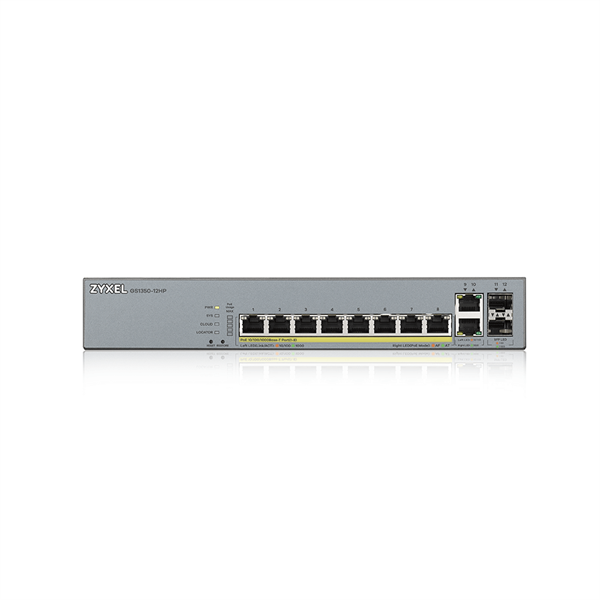 ZYXEL Switch 10x1000Mbps (8xPOE) + 2xGigabit SFP Menedzselhető Rackes, GS1350-12HP-EU0101F - Image 2
