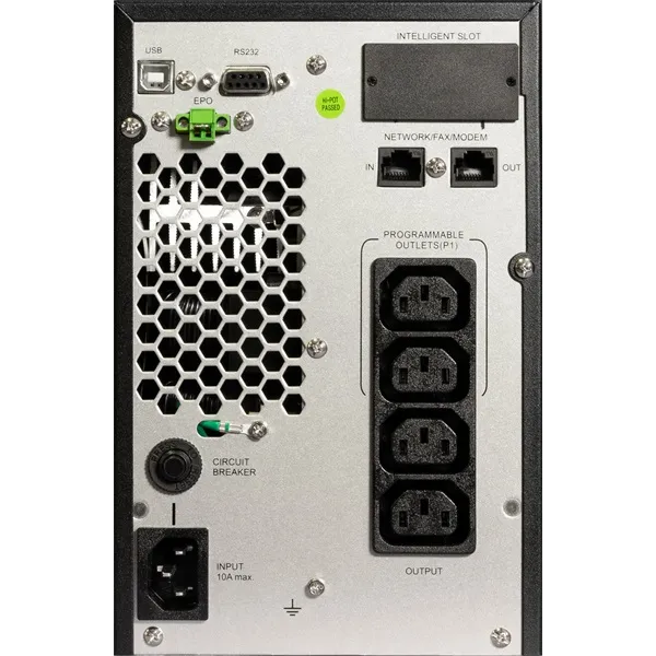 iPOWER UPS, 1000VA, 1000W, 4x IEC C13, SNMP/USB/RS-232, szünetmentes tápegység, LCD kijelző, AVR, online, tower - Image 2