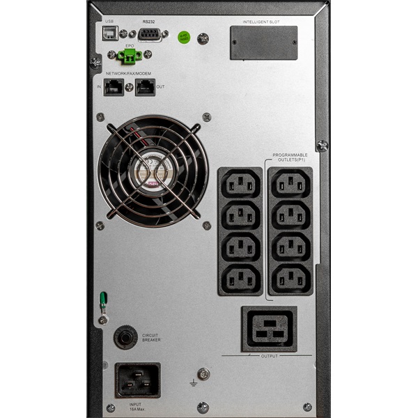 iPOWER UPS, 3000VA, 3000W, 8x IEC C13 + 1x  C19 SNMP/USB/RS-232, szünetmentes tápegység, LCD kijelző, AVR, online, tower - Image 2